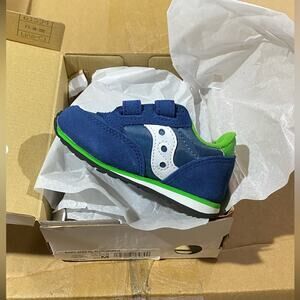 SAUCONY Baby Jazz Double Strap kids Sneakers size 4 NEW IN BOX $48 nwt boy girl